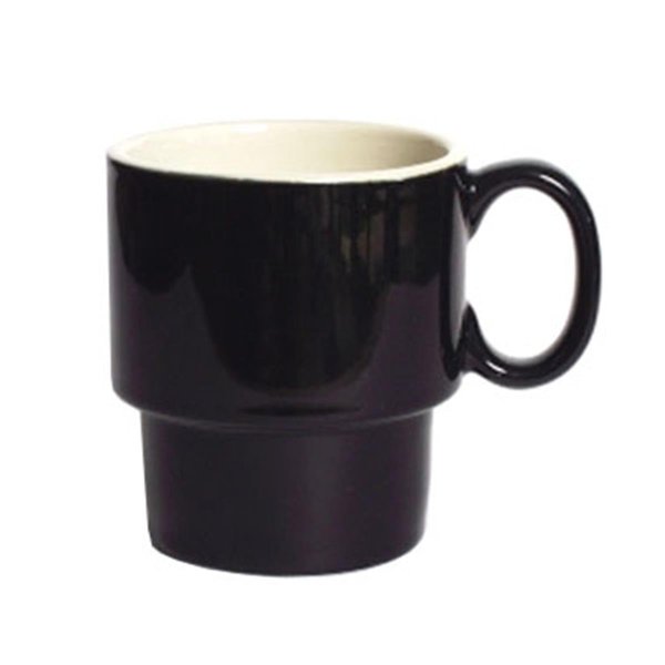 Tuxton China 3.25 in. Mug - Black-Eggshell - 2 Dozen B4M-1003